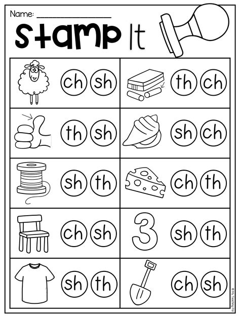 Matching Digraphs Worksheet For Sh Ch Th This Packet Is Jammed Full