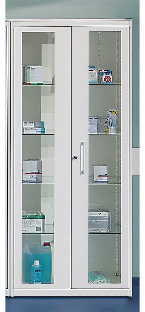 Armario para medicamentos - 2 puertas batientes, 4 baldas