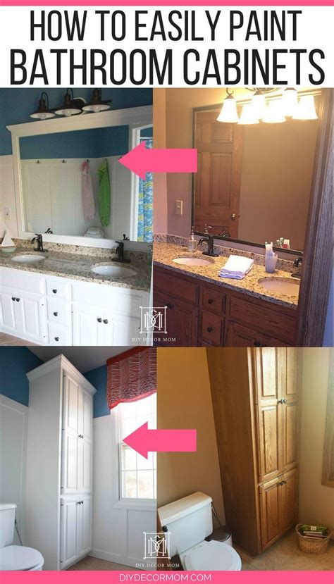 Before painting bathroom cabinets, clean the faces of cabinet boxes and drawers and. How to Paint Bathroom Cabinets: Why You Shouldn't Sand ...