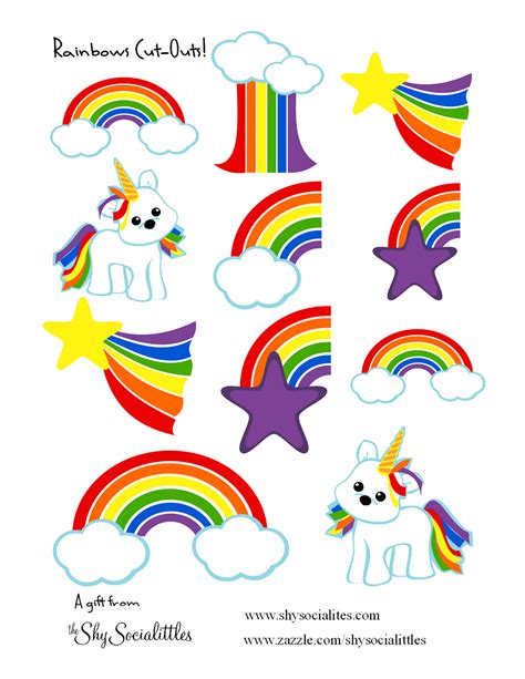Free Rainbow And Unicorns Sticker Printable Reenboog Partytjie