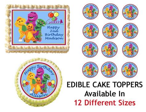 Barney Edible Cake Image Cupcake Topper Quarter Half 12 Sheets Sizes