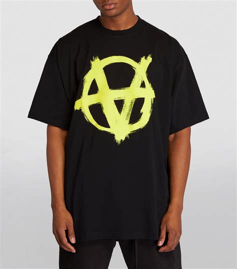 Mens Vetements Black Printed Anarchy T Shirt Harrods Uk