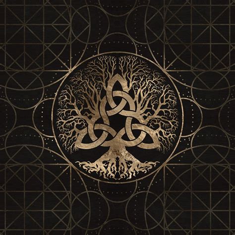 Tree Of Life Yggdrasil With Triquetra Digital Art By Creativemotions