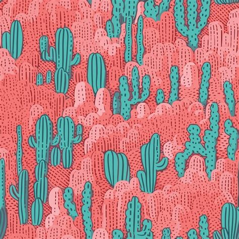Premium Vector Seamless Colorful Cactus Pattern