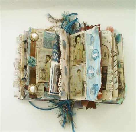 Altered Art Book Mixed Media Journal Antique Imagery Altered Book