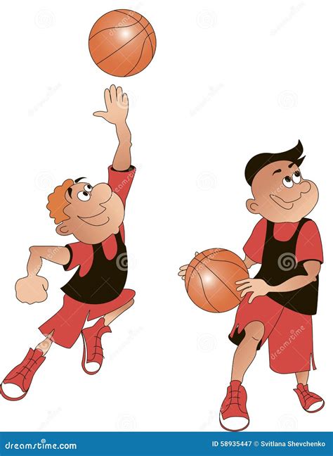 Basketball Players Cartoon Vector Stock Vector Image 58935447