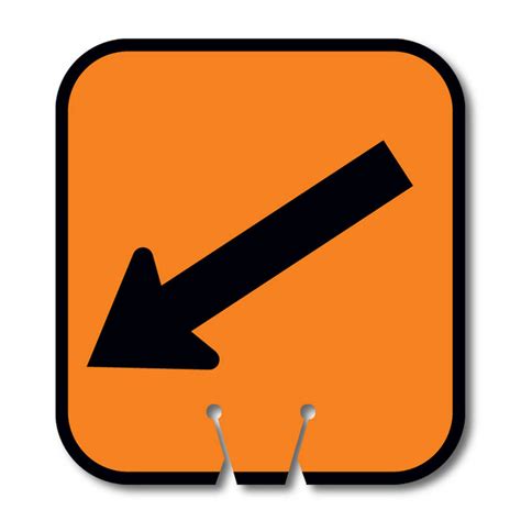 Cone And Delineator Down Left Arrow Sign Cone Signs Tapco