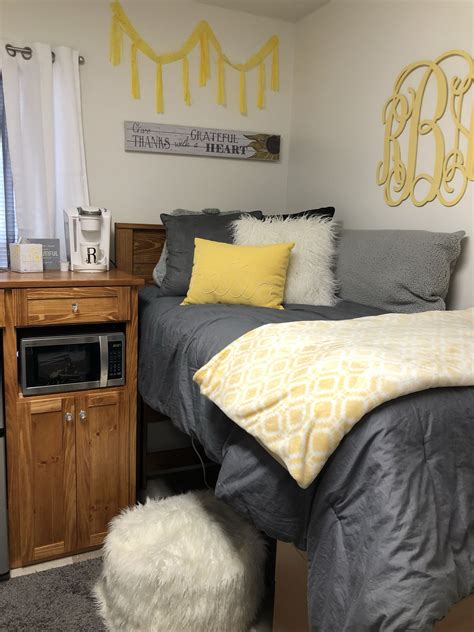 Designed by timothy haynes and kevin roberts, the modern master bedroom includes stools by azadeh shladovsky from jean de merry, 1970s nightstands by karl springer. yellow gray and white dorm room ideas (With images ...