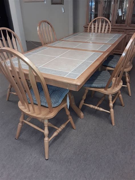 Tile Top Table W 6 Chairs Delmarva Furniture Consignment