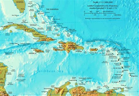 Mapa De Las Antillas Y El Caribe Político Físico Para Imprimir