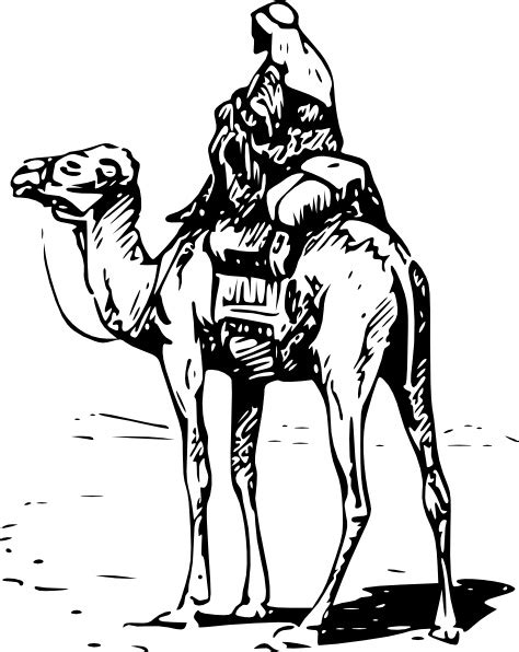 The camel as main element of logotypes on white background. Person Riding Camel clip art Free vector in Open office ...