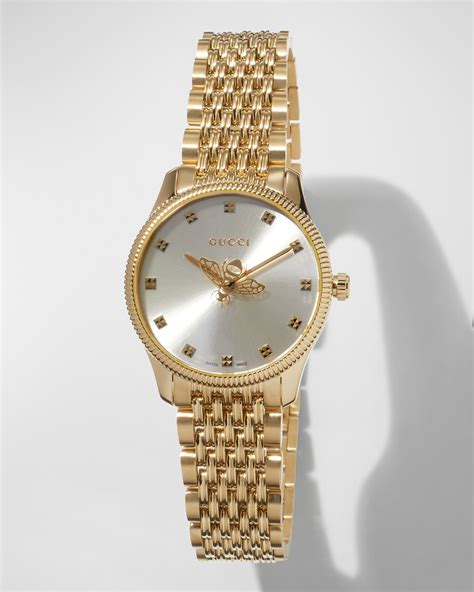 Gucci 29mm G Timeless Bee Watch With Bracelet Strap Gold Neiman Marcus