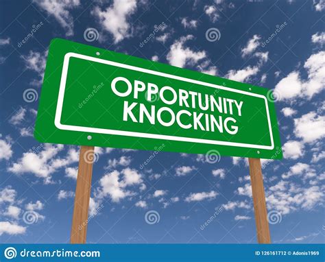 Opportunity knocking sign stock photo. Image of word - 126161712