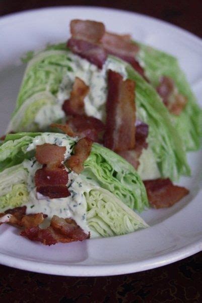 Wedge Salad With Bacon Bits And Creamy Dill Dressing Healthy Salad