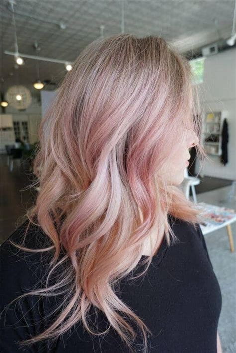 gold blonde hair blonde hair with highlights pink highlights golden blonde rose gold hair