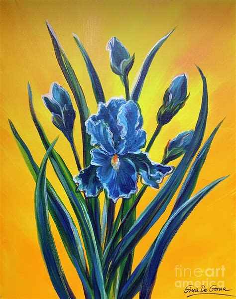 Blue Iris Flowers Digital Art By Gina De Gorna Fine Art America