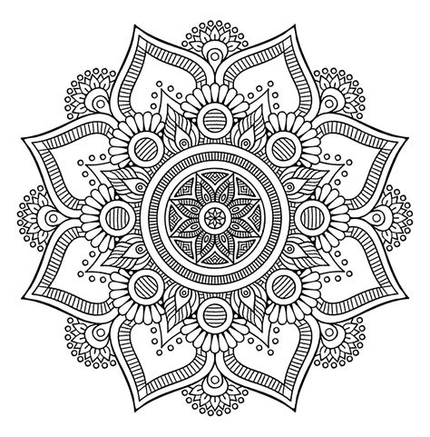 Pretty Mandala flower - Mandalas - Coloring pages for kids