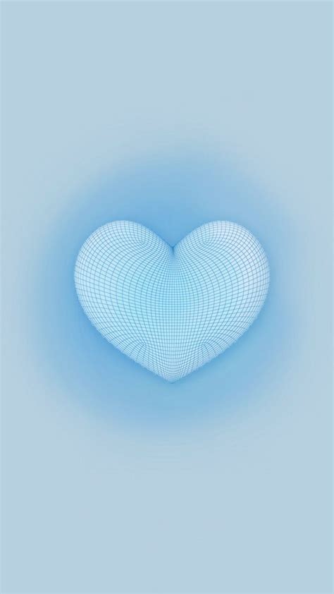 Wallpaper Blue Heart Aesthetic Aura Minimalist Lockscreen Gambar Kartu Biru Indah