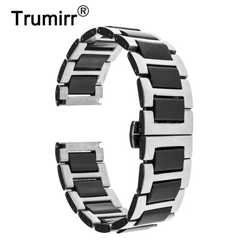 18mm Ceramic And Stainless Steel Watchband For Withings Activite Steel Pop Smart Watch Band