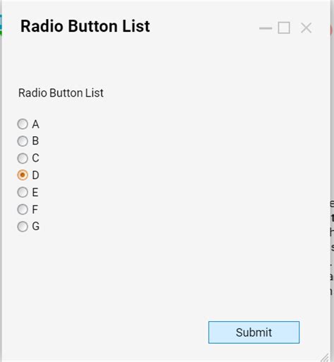 Using Radio Buttons Form Controls