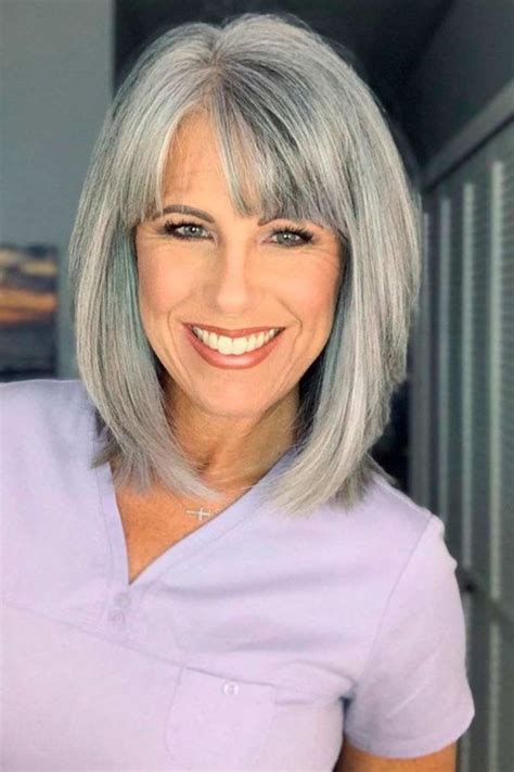 Top 30 Bangs Hairstyles For A Chic Look In 2023 Grey Hair With Bangs
