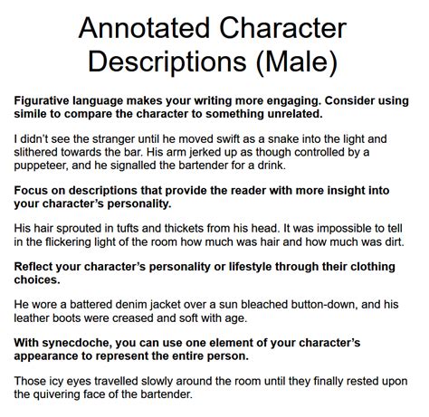 Character Descriptions Male Writing Inspiration Prompts Book