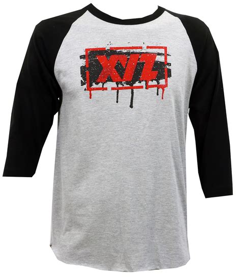 Xyz Clothing Mens Stencil Raglan T Shirt Merch2rock Alternative Clothing