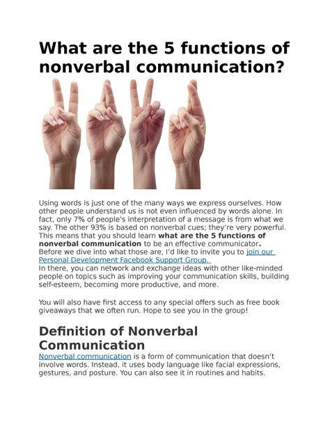 What Are The 5 Functions Of Nonverbal Communication How Other People Understand Us Is Not Even