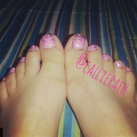 Glitter Gradient On Hot Pink Toes Hot Pink Toes Pink Toes Print Tattoos