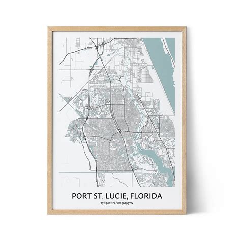 Port St Lucie Map Poster Your City Map Art Positive Prints