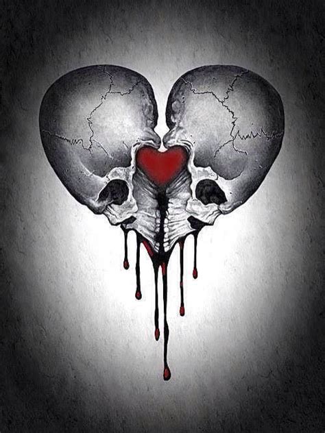 Skull Hearts Art I Heart Pinterest