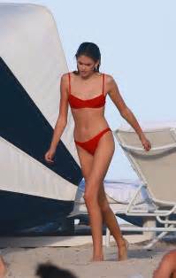 Kaia Gerber In Red Bikini On The Beach In Miami Gotceleb