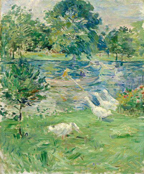 Top Impressionist Paintings Berthe Morisot Girl In A Boat With Geese