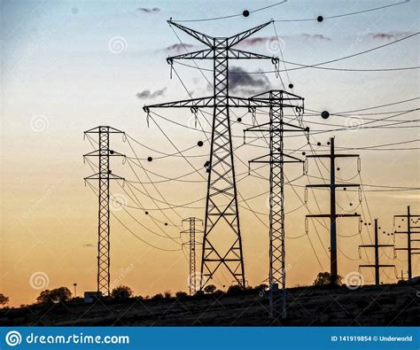 High Voltage Electric Transmission Tower Stock Photo Image Of