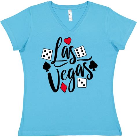 Las Vegas Dice And Card Suites Womens V Neck T Shirt Inktastic