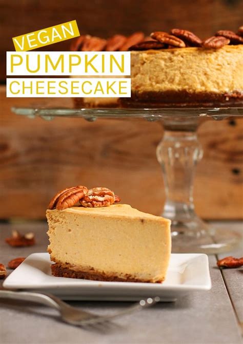 rich and creamy vegan pumpkin cheesecake made with a gingersnap crust and topped with toasted