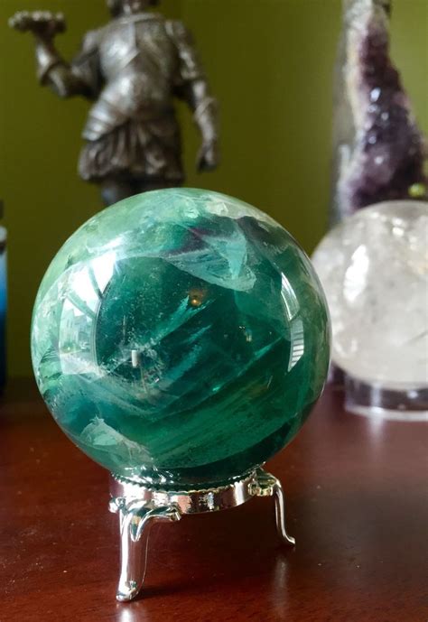 Gorgeous Green Fluorite Sphere Orb Crystal Ball Geode E60557 Etsy