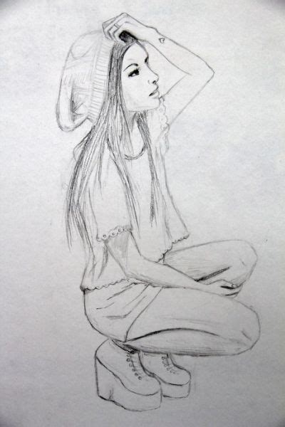 Cool Easy Girly Drawings Simple Hipster Girl Drawing