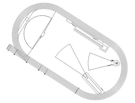 Running Athletic Track Sports Ground Detail 2d View Layout