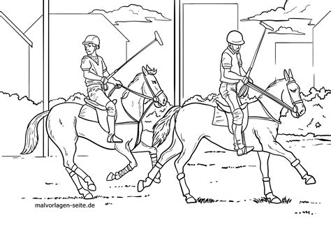 Geübte kleine zeichner können sich auch ausmalbilder einhorn mit einem wunderschönen hintergrund aussuchen. Malvorlage Polo spielen | Pferde Sport - Kostenlose ...
