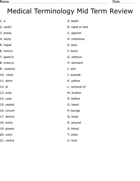 Printable Medical Terminology List Pdf Medical Prefixes And 44 Off