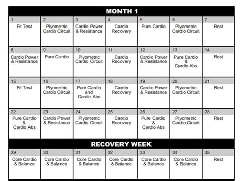 Insanity Workout Schedule Calendar Eoua Blog