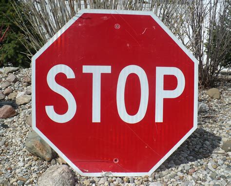 Vintage Stop Sign Large Metal Stop Sign 30 Road Sign Etsy Eliminar