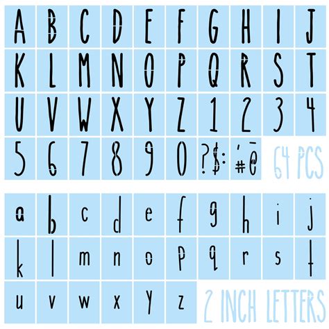 Buy 64 Pieces 2 Inch Alphabet Stencils Small Letter Stencils Skinny