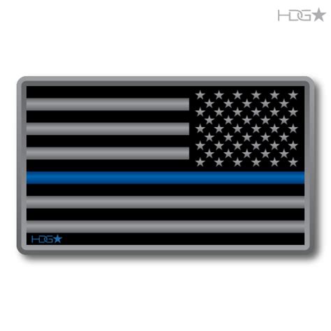 Us Flag Thin Blue Line Decal Hdg★ Tactical