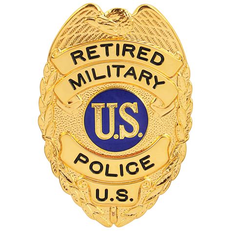 Gold Us Retired Military Police Veteran Badge