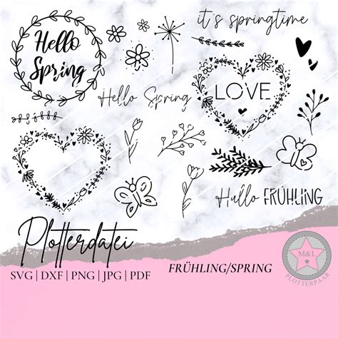 Plotterdatei Fr Hling Spring Ostern Blumen Svg Dxf Png Pdf Nur