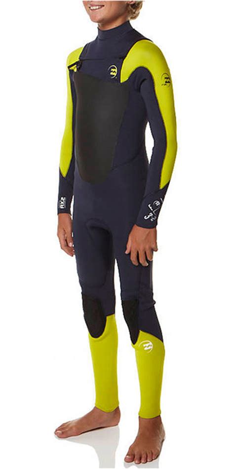 Billabong Junior Foil 3 2mm Chest Zip Wetsuit In Yellow Q43b02 Q43b02