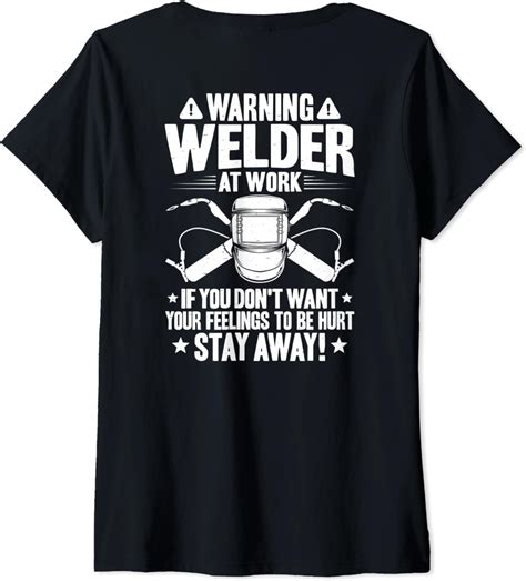 Womens Welding Welder At Work Welder V Neck T Shirt Uk Clothing