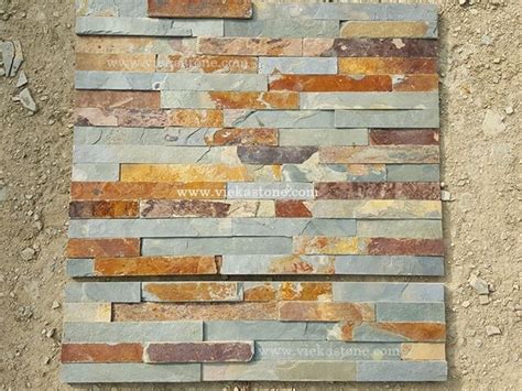 Multicolor Slate Stone Panel Wall Cladding Rp001 Vieka Natural